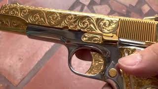 Rock Island Armory 1911A1 Tactical 45 ACP GOLD PLATED LASER ENGRAVED ASMR [upl. by Yendirb883]