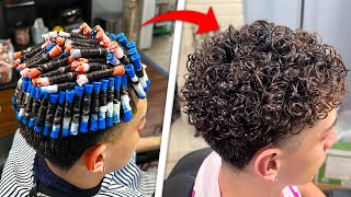 How I Got CURLY Hair Perm Tutorial [upl. by Zielsdorf]