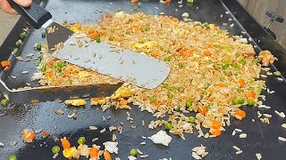 How to Make Chicken Fried Rice on a Griddle  Start to Finish [upl. by Parke]