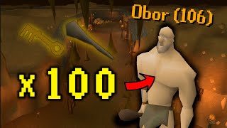 Loot From 100 Obor Kills Hill Giant Boss [upl. by Junette283]