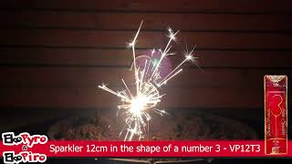 Sparkler 12cm in the shape of a number 3  VP12T3 [upl. by Judy844]