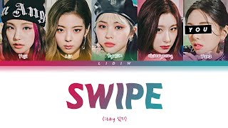 Itzy  Swipe but you are Yuna Color Coded Lyrics Karoke [upl. by Adnhoj571]