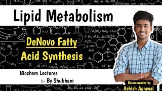 De Novo Synthesis Of Fatty Acids  Lipid Metabolism  Biochemistry Lectures [upl. by Roselba275]