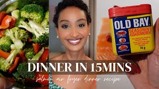 1 INGREDIENT SALMON DINNER AIR FRYER RECIPE [upl. by Anay]