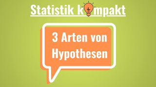 Die 3 Arten von Hypothesen  Statistik kompakt shorts [upl. by Nnylkcaj]