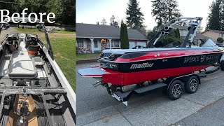 Malibu Surf Boat LSV 23 Full Restoration  Start to Finish  From Stripped amp Damaged to complete [upl. by Roots]