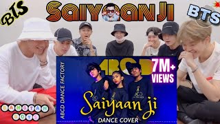 BTS REACTION VIDEO ON BOLLYWOOD HIT SONG  SAIYAAN JI  DANCE COVER FTBTS • BTS [upl. by Haidej]