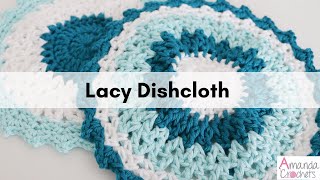 Lacy Dishcloth  Easy Dishcloth Pattern  Beginner Crochet [upl. by Malina]