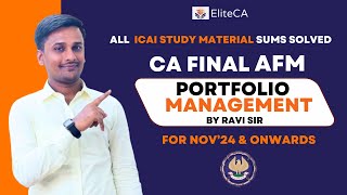 Portfolio Management  AFM CA Final Revision  ICAI Study Material  All sums covered  Nov 24 [upl. by Yale]