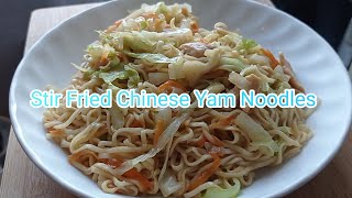 Stir Fried Chinese Yam Noodles simplecooking chineseyam noodlesrecipe stirfryrecipe [upl. by Anoyk]