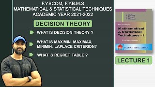 1 Decision theory  Decision under uncertainty  FYBCOM FYBMS  SIRAJ SHAIKH [upl. by Natie330]