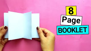 How to Make a 8 Page Booklet with One Sheet of Paper [upl. by Ylrebmyk]