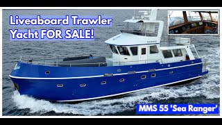 THIS Is Hull 1 Of A NEW Steel Liveaboard Trawler Yacht And She Is For Sale  YACHT TOUR [upl. by Henning946]