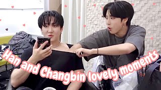 Han and Changbin lovely moments pt 4  Stray Kids [upl. by Auqinaj]