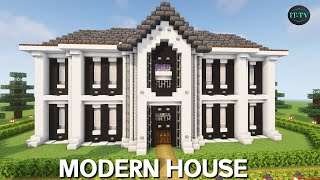 How to build a LARGE MODERN HOUSE in minecraft  TUTORIAL [upl. by Matthei]