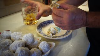 KOURABIEDES Greek Christmas shortbread amp nut cookies [upl. by Ahsito]