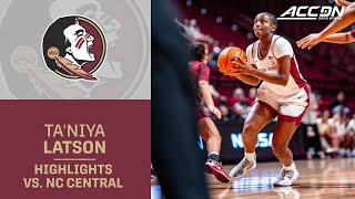 FSUs TaNiya Latson Has A Career Night Against NC Central [upl. by Monarski]