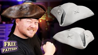 How to Make A Pirate Hat out of Foam  Free Pattern  DIY Cosplay Tricorn Hat [upl. by Notsur]