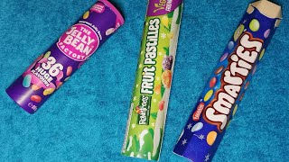 Satisfying and relaxing  opening SmartiesJelly BeanFruit Pastilles ASMR relaxing asmr [upl. by Nosneb344]