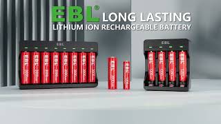 EBL Rechargeable Lithium AA amp AAA Batteries USB Charging amp Steady 15V Output [upl. by Nohtan]