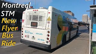 SHORT RIDE ON MONTREAL STM NEW FLYER BUS 40 909 ON THE 100 CREMAZIE ROUTE [upl. by Norihs289]