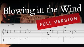 Blowin in the Wind  Bob Dylan  EASY Fingerstyle Guitar Lessons TAB [upl. by Patrica]