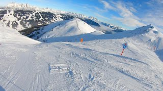 Saalbach Hinterglemm  Austria Ski with kids 742a  58 km 1170 m down 4K Gimbal Double Camera [upl. by Strephonn]