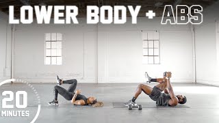 20 Minute Lower Body amp Abs Strength Workout Dumbbells OR Bodyweight [upl. by Cir]