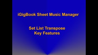 Set List Transpose Key Enhancements [upl. by Assiruam]