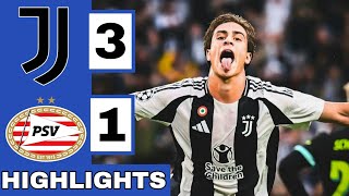 ⚪️⚫️Juventus vs PSV 31 Extended HIGHLIGHTS  UEFA Champions League [upl. by Lem]