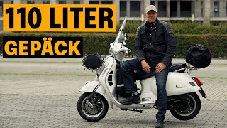 110 Liter Gepäck auf einer Vespa Gts [upl. by Arman315]