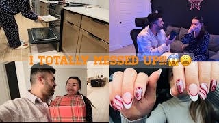 NURSE VLOGMAS 2023 Christmas nails Amit’s Birthday gift disaster cleaning the shower [upl. by Batholomew654]