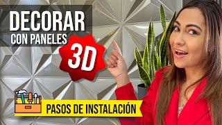 Cómo instalar PANELES 3D PVC en paredes  ✂️Cortar 📐Pegar y Colocar placas 3D [upl. by Ecnaralc]