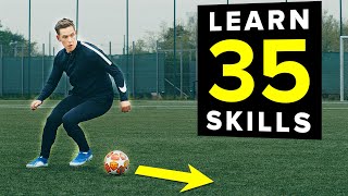 1 HOUR of tutorials  Learn 35 football skills [upl. by Ashatan344]