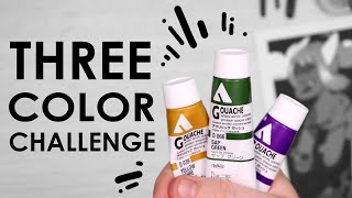 3 RANDOM COLOR CHALLENGE  Gouache Edition [upl. by Garnett802]