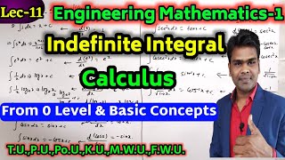 Lec11 Indefinite Integral  CalculusBasic Integration Rules Problems Formulas Part1 in Nepali [upl. by Ellan]