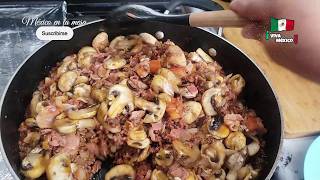 Cómo Hacer Carne Molida con Champiñones y Tocino 🍄🥓  Receta Fácil y Rápida  México en la mesa [upl. by Epoillac]