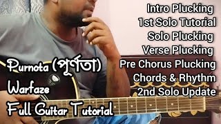 Purnota পূর্ণতা  Warfaze  Full Guitar Lesson  Intro Solo Plucking Chords amp Rhythm Tutorial [upl. by Tanaka]