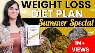 WEIGHT LOSS DIET PLAN FOR SUMMERS in Hindi  Upto 5 Kg Fat Loss  By GunjanShouts [upl. by Wini426]