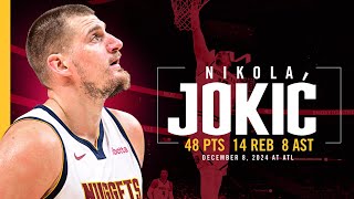 Nikola Jokić Drop A 48Point DoubleDouble vs Hawks  Full Game Highlights 12824 [upl. by Yedrahs]