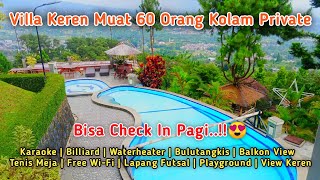 Villa KEREN View Lepas Muat 60 Orang Kolam Private Di Puncak Bisa Check In Pagi [upl. by Suidualc]