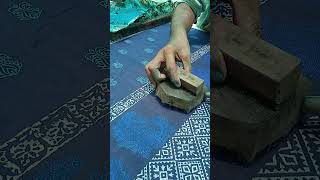 woodblock printing on textile [upl. by Nemaj974]