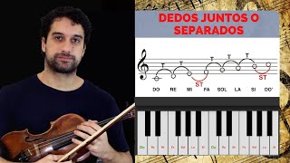 CÓMO COLOCAR LOS DEDOS juntos o separados CON SOSTENIDOS Y BEMOLES EN EL VIOLÍN [upl. by Maridel434]