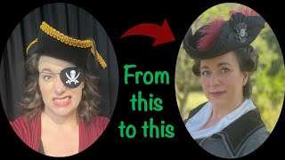 18th Century Hat ON A BUDGET  Turning a cheap pirate hat into a terrific tricorn topper  Tutorial [upl. by Giovanni659]