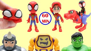 Spidey And His Amazing Friends Ultimate Adventures  1 Hour Of Superhero Toy Videos For Kids [upl. by Lanuk]