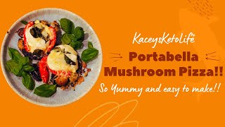 Keto Portabella Mushroom Pizza gluten free whole foods healthy eating  low carb and easy dinner [upl. by Tterrab]