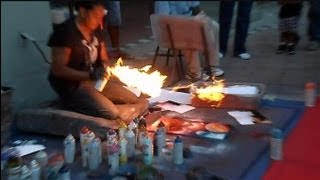 Man Makes Art With Spray Paint And Fire [upl. by Skill]