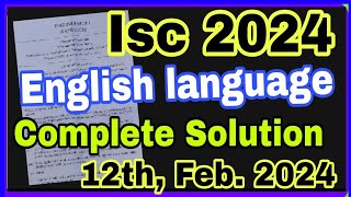 Isc 20242024 English language complete solution English language 2024 complete solutionEnglang24 [upl. by Meghann]