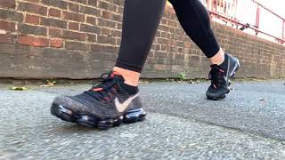 Nikelab Air Vapormax Flyknit BlackMidnight FogTotal CrimsonDark Mushroom SloMo [upl. by Eelatsyrc]