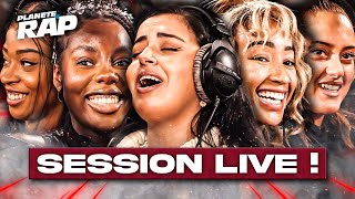 SESSION LIVE 100 FÉMININE avec Marwa Loud Minissia Meesyz Cristina amp Saby  PlanèteRap [upl. by Nickey807]